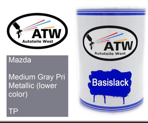 Mazda, Medium Gray Pri Metallic (lower color), TP: 500ml Lackdose, von ATW Autoteile West.